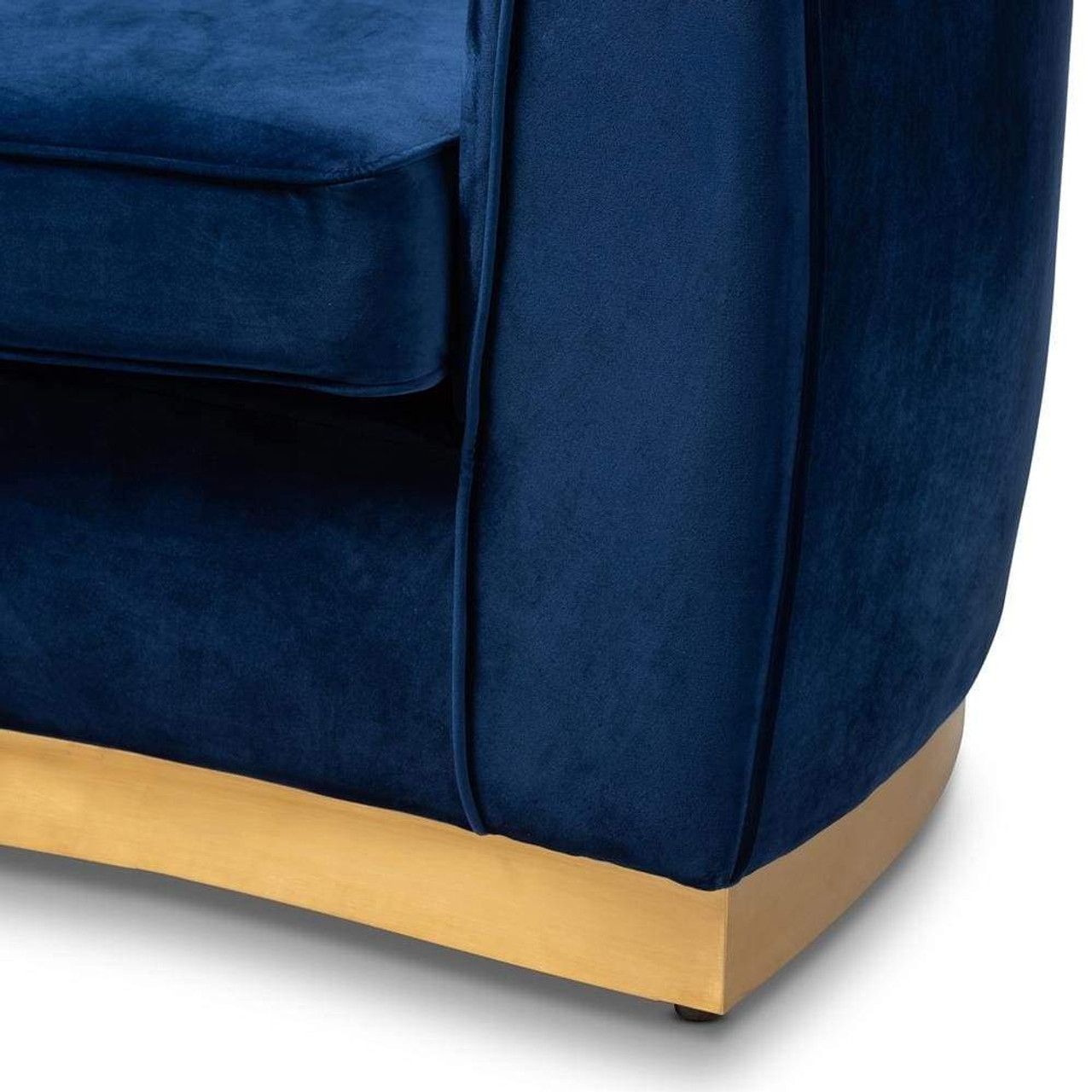 Royal Glam Navy Blue Velvet Sofa - Designdistrict