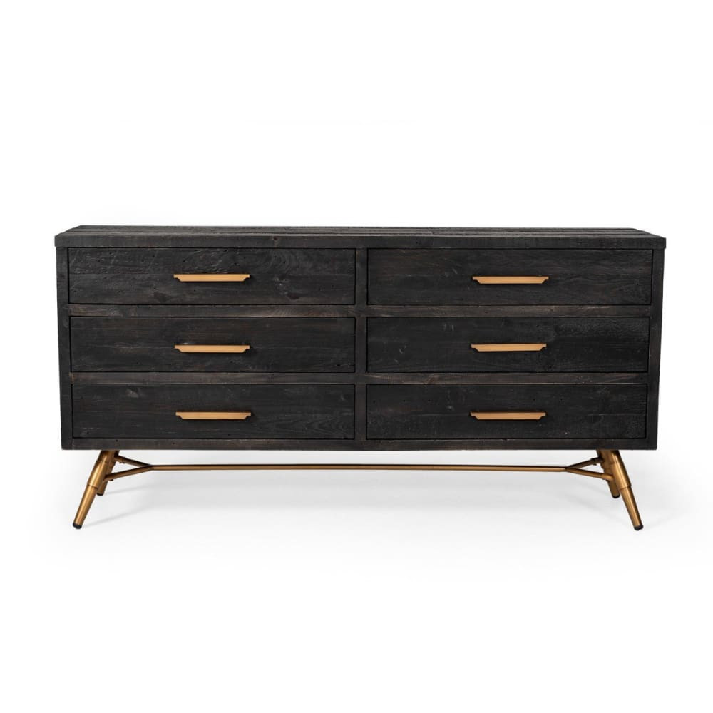 modern pine dresser Greentown Brown Solid Pine 6-Drawer Dresser