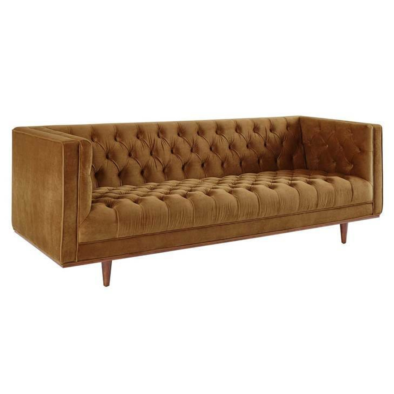 Cognac velvet clearance couch