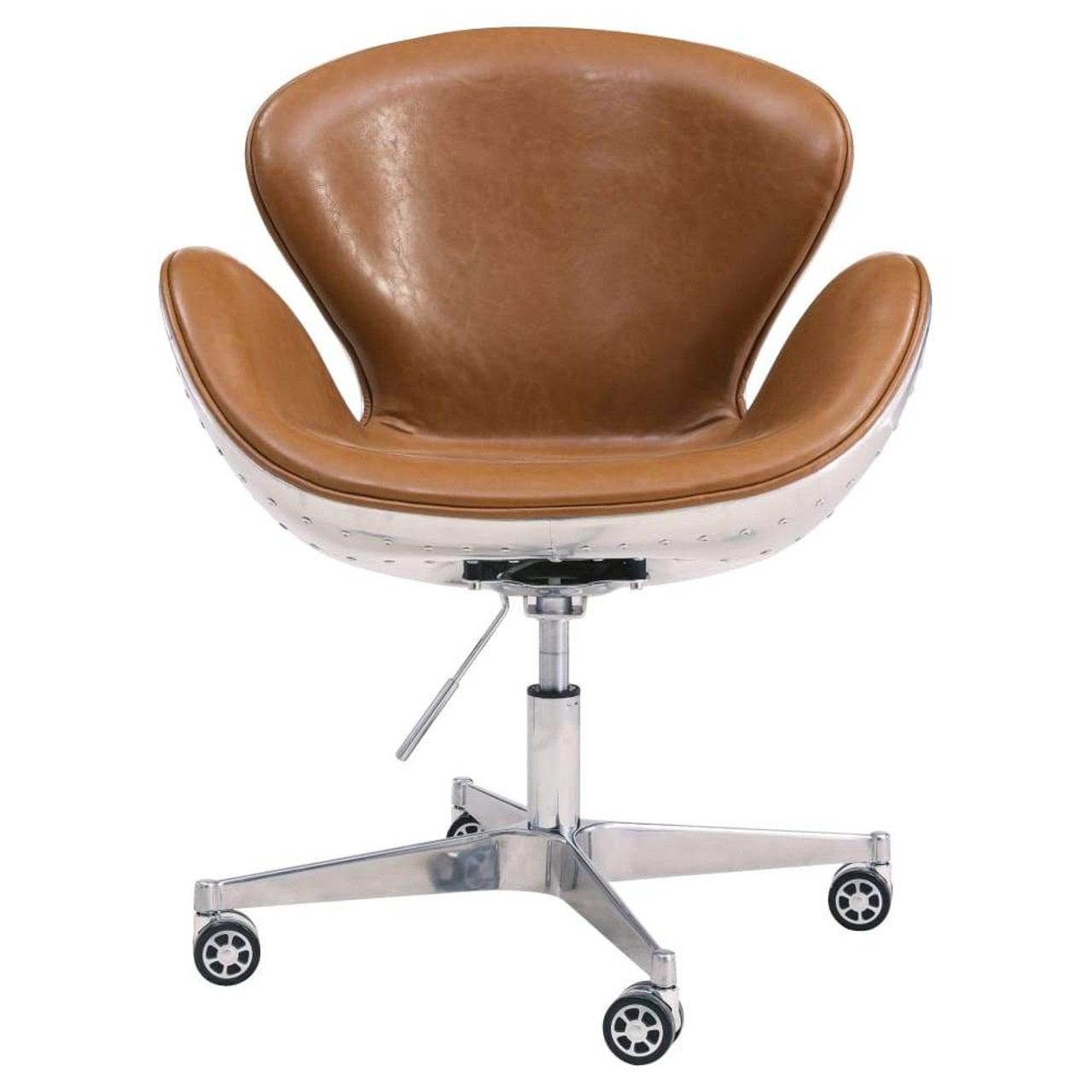 Duval Swivel Office Chair Distressed Caramel