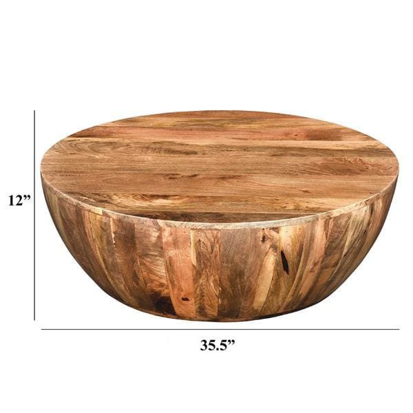 Mango Wood Drum Coffee Table - Designdistrict