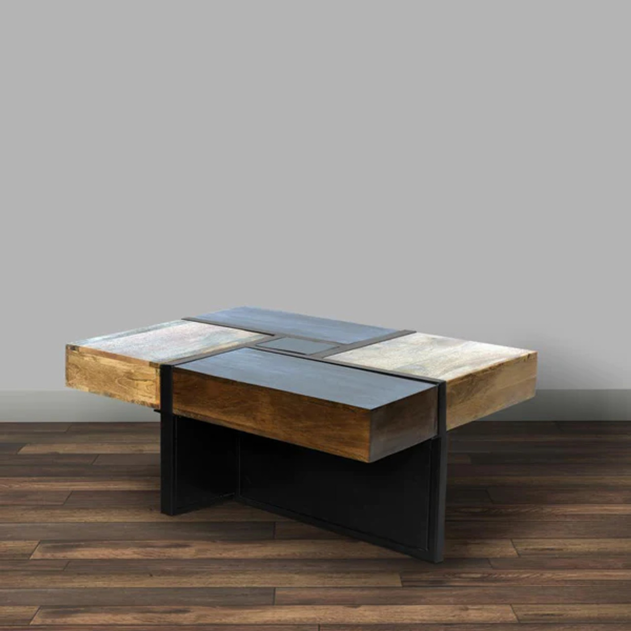 Plank Square Coffee Table, Modern Square Coffee Table