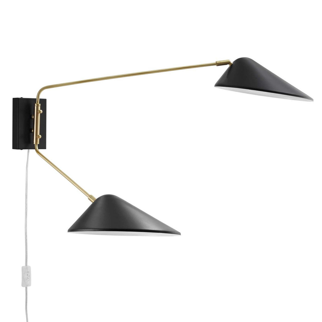 2 light swing arm sales wall lamp