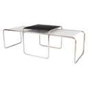 Laccio Nesting Table Set, White Long Table, Black Short Table