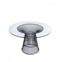 Premium Platner Dining Table Chrome, 51" Black