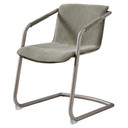 Indy Fabric Side Chair Silver Frame, Sage Green and Velvet Green, Set of 2