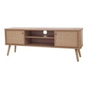 Thelma 59.5" Rattan TV Stand, Natural Oak