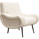 Carmen Accent Chair in Bone Boucle Textured Fabric