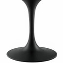 Pedestal Design 78” Oval Artificial Marble Dining Table, Black White