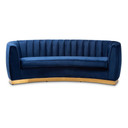 Royal Glam Navy Blue Velvet Sofa