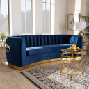 Royal Glam Navy Blue Velvet Sofa