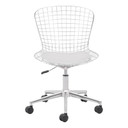 Wire Style Office Chair White, White Cushion