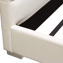 Bardot Channel Tufted Queen Bed in White Leatherette