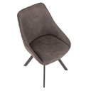 Marc Dining Chair, Dark Grey Fabric, Set of 2