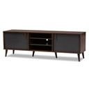 Miyoko Walnut Brown and Gray Wood TV Stand