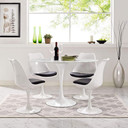 Pedestal Design 48” Oval Artificial Marble Dining Table