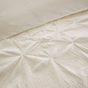 Gabrielle 4 Piece Tufted Seersucker Queen Comforter Set, Ivory