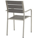 Shore Outdoor Patio Aluminum Dining Rounded Arm Chair