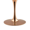 Pedestal Design 47” Round Artificial Marble Dining Table, Rose Gold