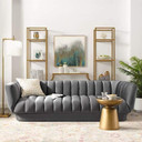 Enchanted Vertical Channel Tufted Sofa, Gray