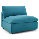 Crux Down Filled Overstuffed Armless Chair, Teal