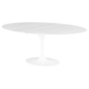 Pedestal Dining Table, 77" Oval White Marble