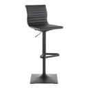 Hanson Bar Stool Black Metal, Black Vegan Leather