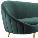 Saxton Vertical Curved Back Velvet Sofa, Green