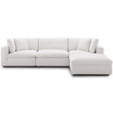 Crux Down Filled Overstuffed 4 Piece Sectional Sofa, Beige