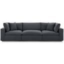 Crux Down Filled Overstuffed 3 Piece Sectional Sofa, Gray