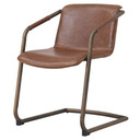 Indy PU Leather Side Chair-Brown Set of 2