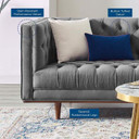 Ellen Tufted Velvet Sofa, Gray