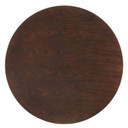 Pedestal Design 47” Round Cherry Walnut Wood Dining Table, Rose Gold Base