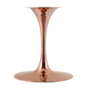 Pedestal Design 47” Round Cherry Walnut Wood Dining Table, Rose Gold Base