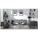 Vanderbilt Sofa in Channel Tufted Charcoal Grey Velvet