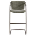 Indy Fabric Bar Stool Silver Frame, Sage Green and Velvet Green, Set of 2