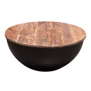 Salem Round Drum Storage Coffee Table, Mango Wood Top