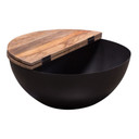 Salem Round Drum Storage Coffee Table, Mango Wood Top