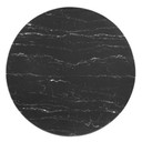 Pedestal Design 40” Round Black Artificial Marble Dining Table, Black Base