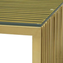 Gridiron Stainless Steel Dining Table, Gold