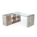 Boston Modern Glass and Faux Concrete Desk