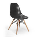 Designdistrict Retro Side Chair, Black Fiberglass, Set of 2