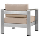 Shore Outdoor Patio Aluminum Armchair, Beige