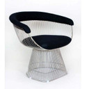 Platner Lounge Chair, Chrome, Black Leather