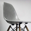 Designdistrict Retro Side Chair, Warm Grey Fiberglass, Set of 2