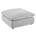 Crux Down Filled Overstuffed 4 Piece Sectional Sofa, Light Gray Velvet