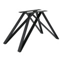 Modena Contemporary Dining Table in Matte Black Finish and Walnut Wood Top