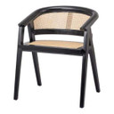 Jeanneret Style Dining Chair, Curved Back, Black