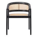 Jeanneret Style Dining Chair, Curved Back, Black