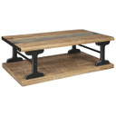 El Paso Live Edge Coffee Table With Glass Insert